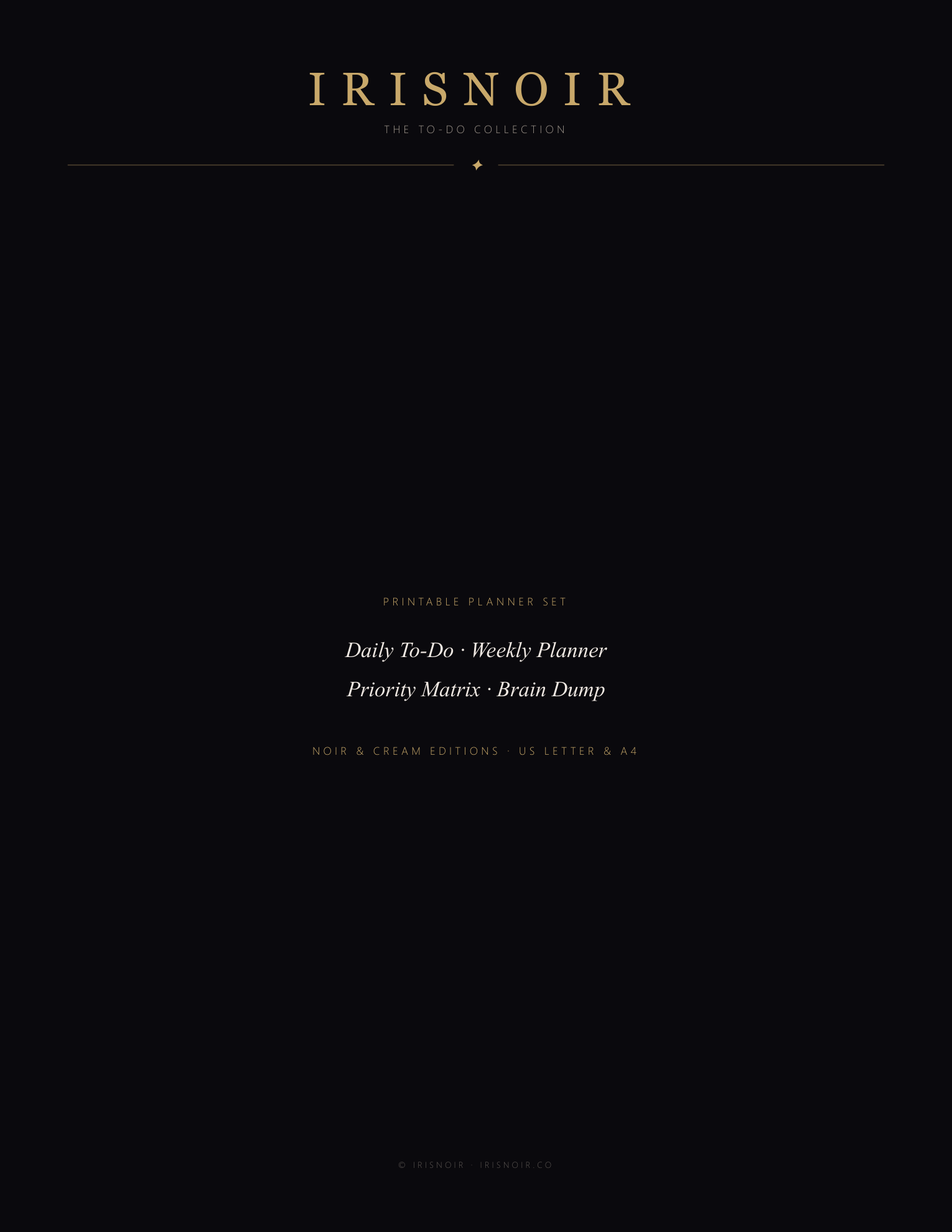 The To-Do Collection — noir and cream planner sheets